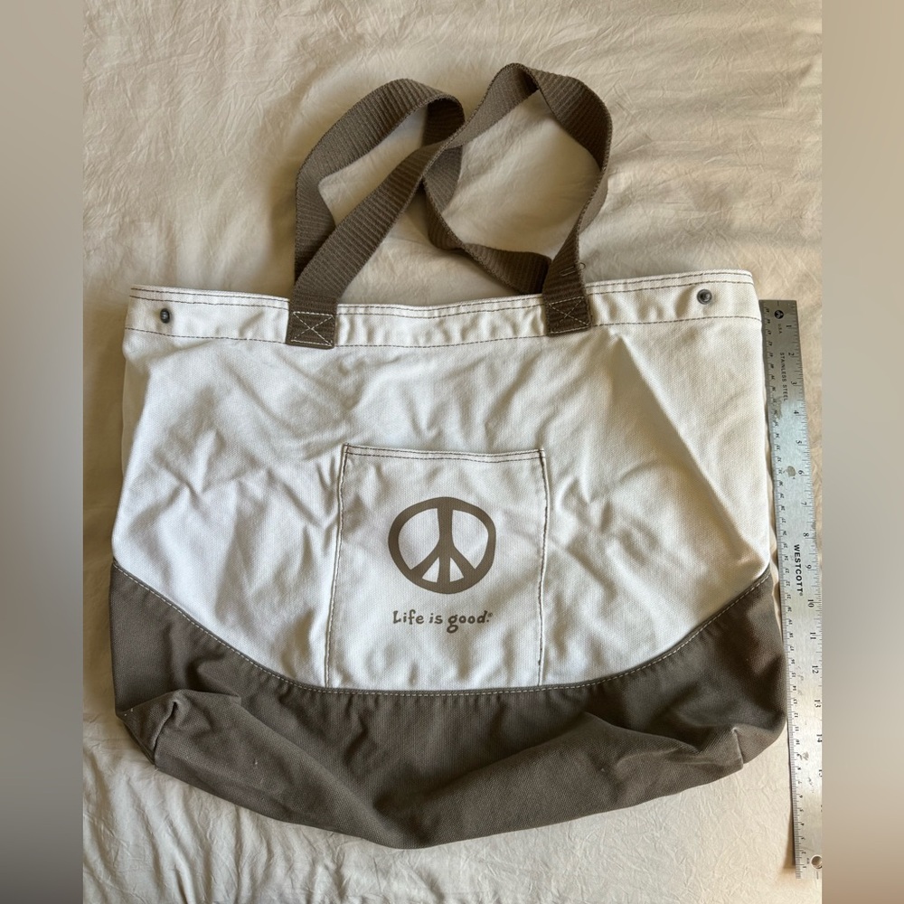 Life is Good large tote bag